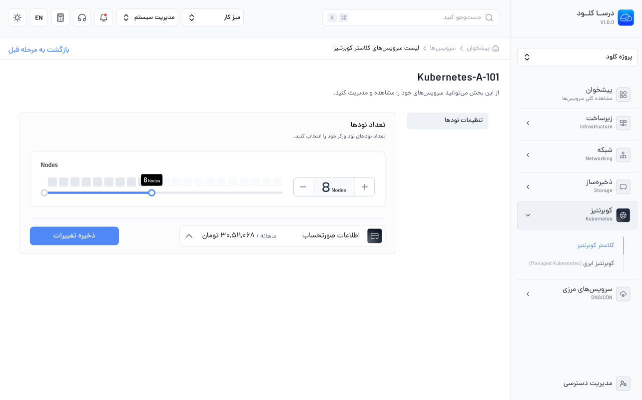 مدیریت Nodeهای کلاستر